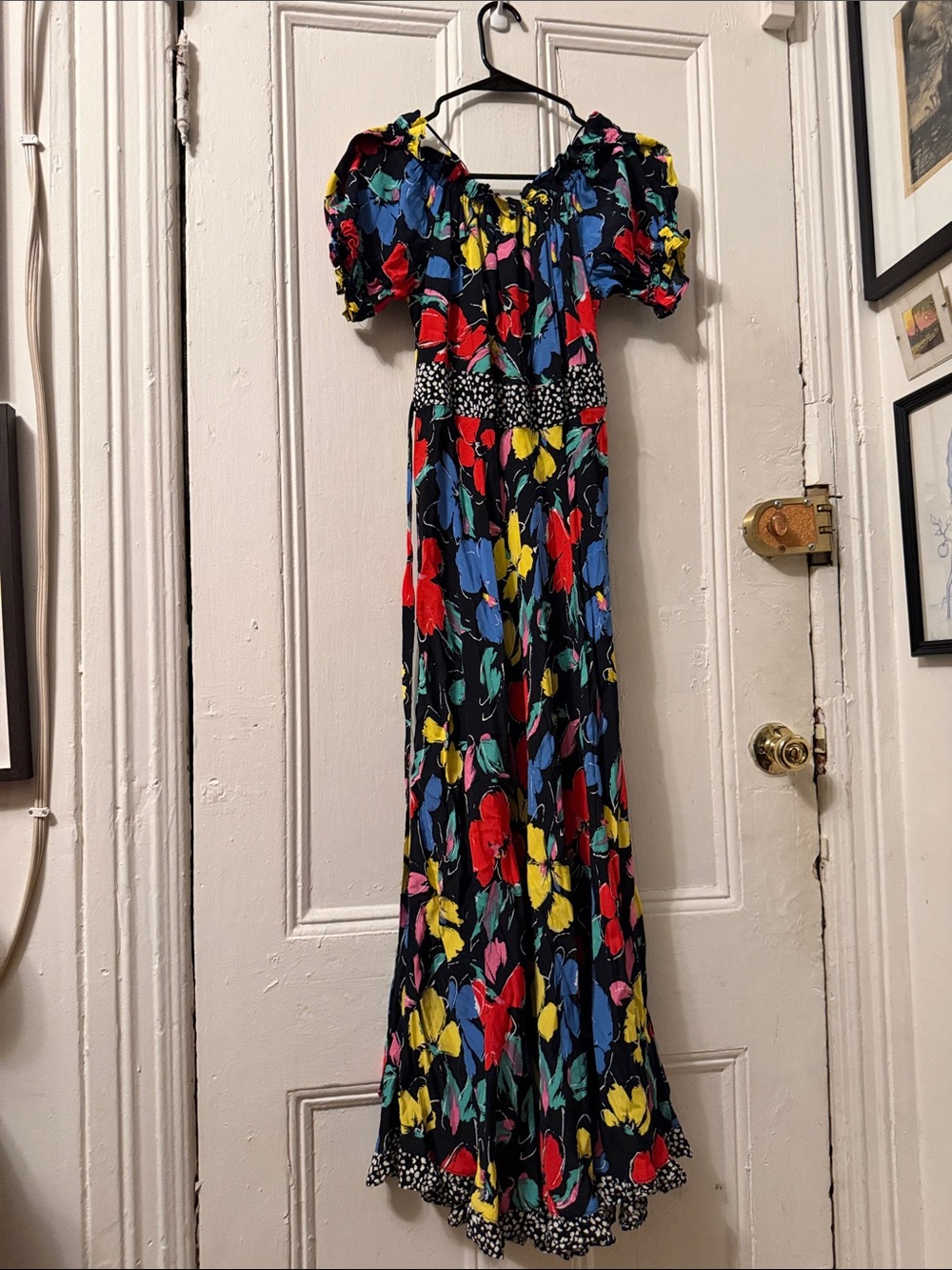 RIXO x Target black floral off-the-shoulder puff maxi dress